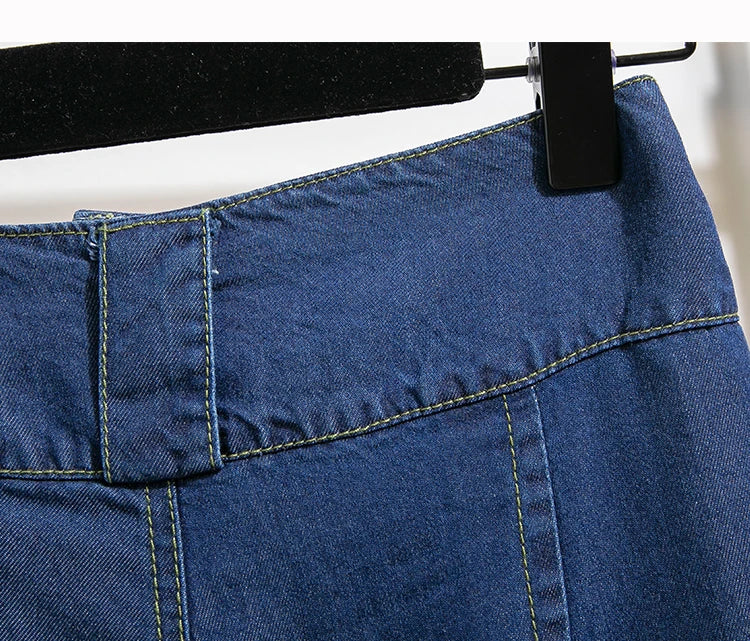High Waist Calf-length Casual Jeans Women New 2024 Spring Simple Style Solid Color Loose Female Denim Wide Leg Pants B3322