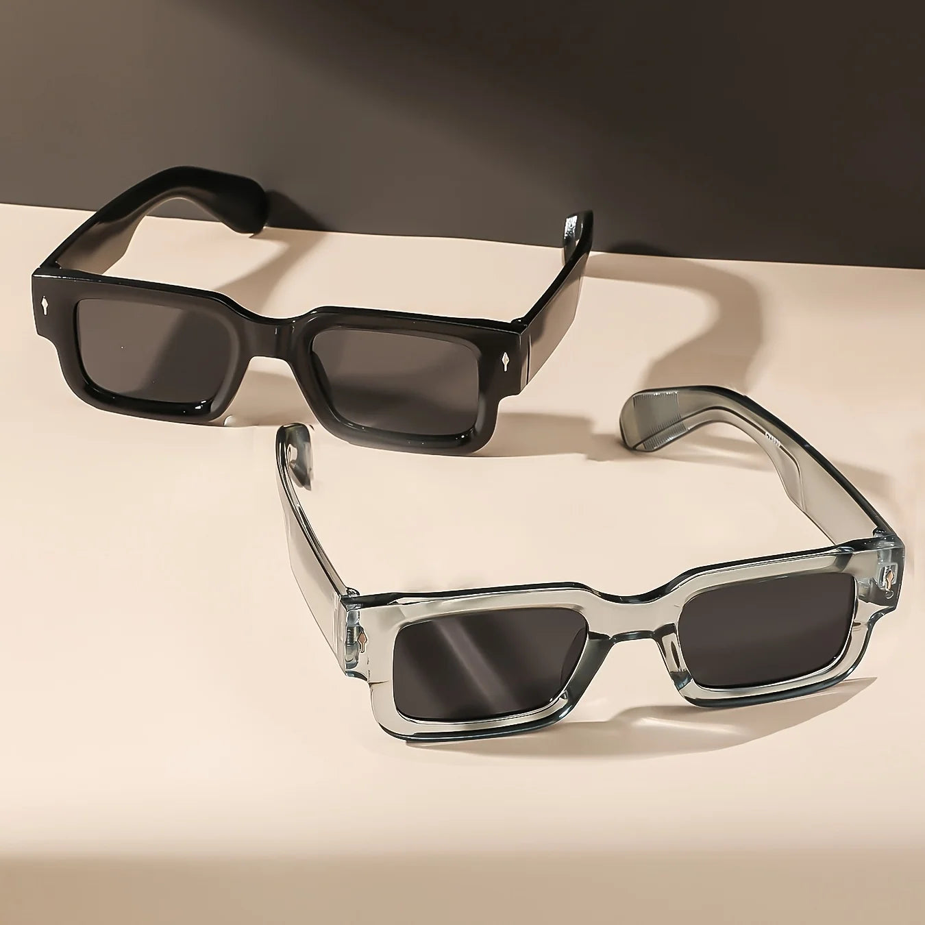 Unisex Retro Square Sunglasses Classic UV Protection Plastic Frame Shades Eyewear Outdoor Travel Driving Sun Glasses UV400