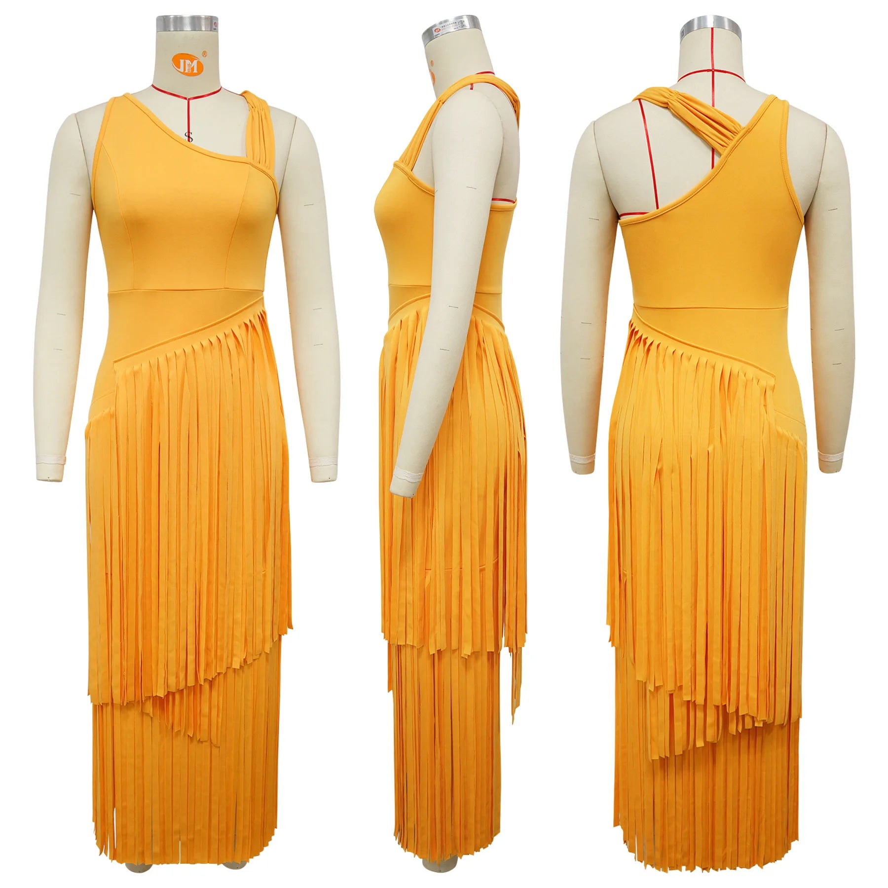Summer Solid Color Tassel Dress for Women Elegant Slim Fit Women's Dress Fashionable Casual Maxi Dress