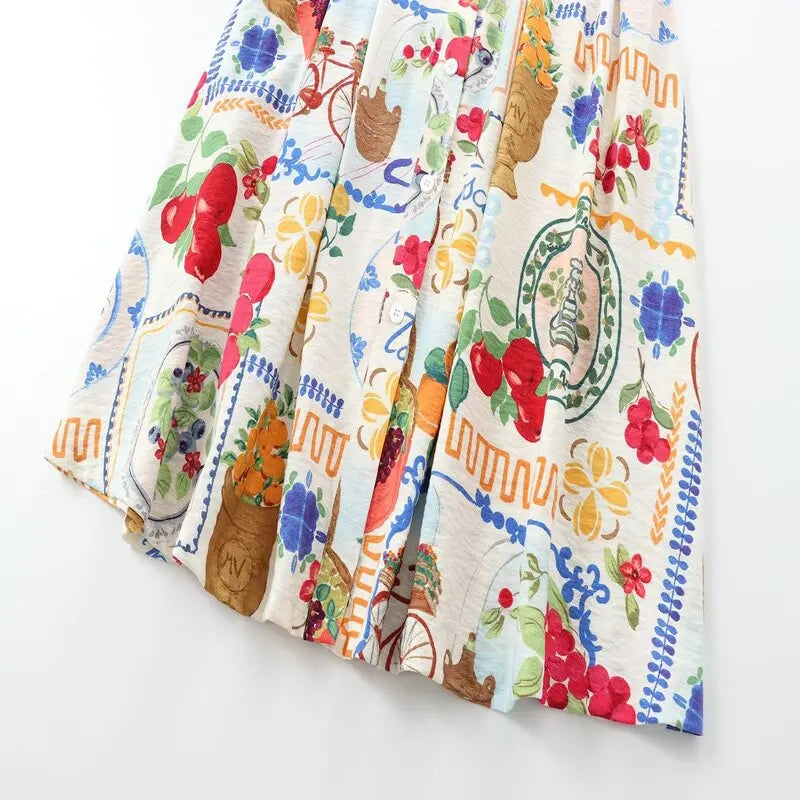Autumn 2024 New Women's Faion Set Ne Print ort Top mid Waist f Skirt Ele Versatile Workwear for Young Profionals
