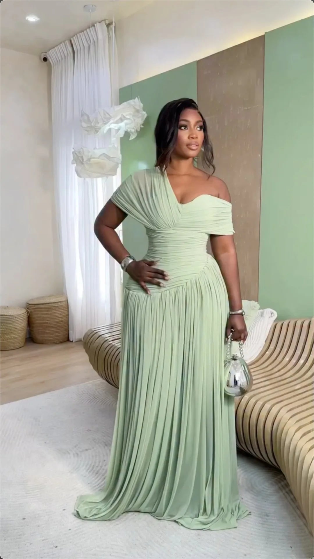 Dress Women Floor Length Dresses Vestidos Y2k Streetwear Tight Waist Sexy Pleated Elegant Splice Party Night Work 2026 Spring