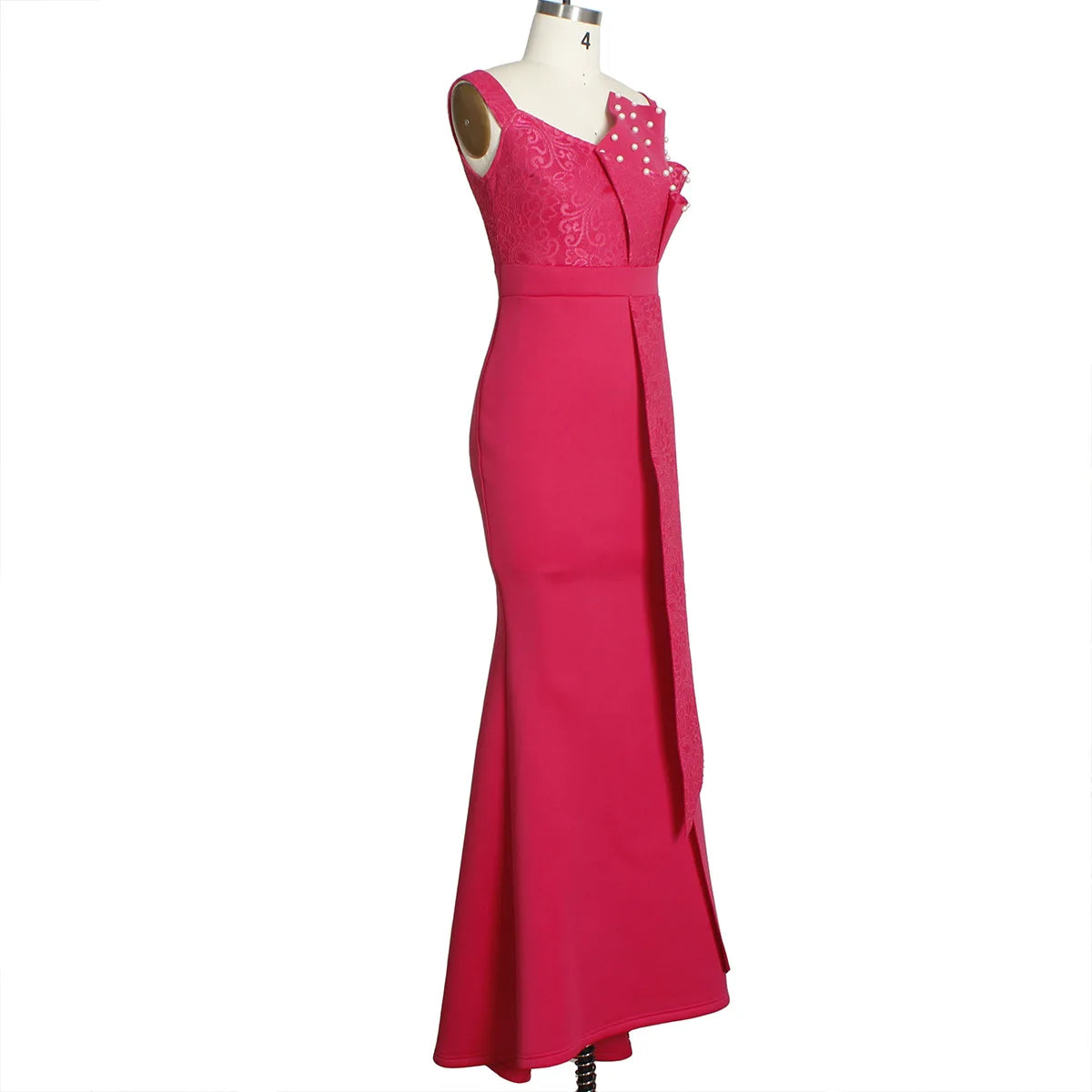 2021 Winter Women Slash Neck Short Sleeve Pearl Dress Sexy Office Lady Africa Evening Night Club Party Long Maxi Dresses GL05143