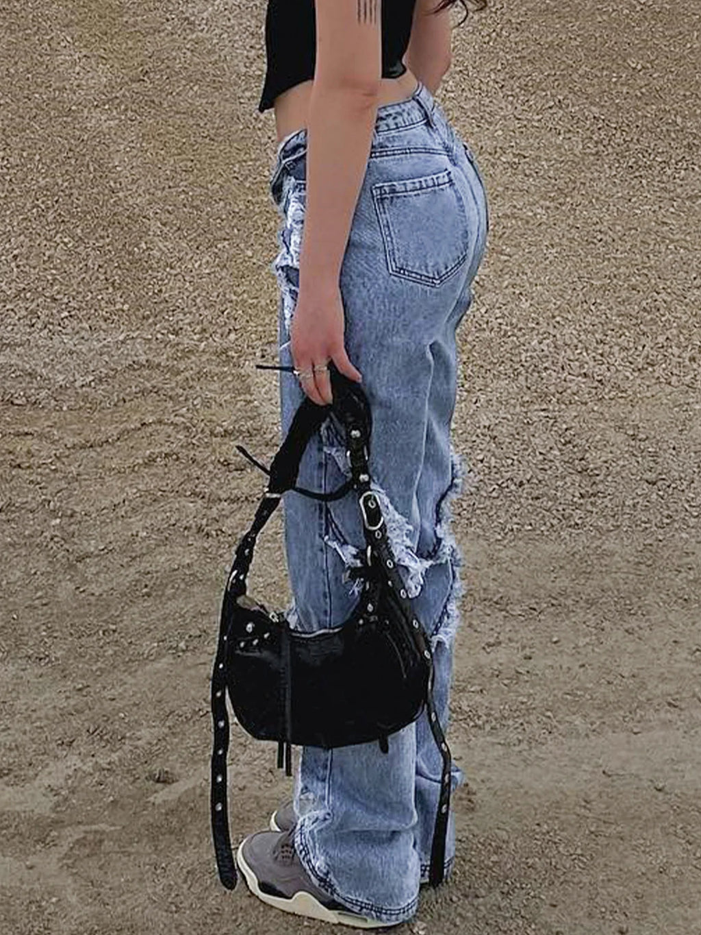 Women High Waist Denim Pants Tassels Spliced Elegant Trousers Jeans Pockets Straight Pant Simple Lady Casual Spring Autumn 2026