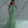 Customized Evening Dresses Woman Elegant Dress Luxury Wedding Guest Sleeveless Line A Beaded Lace Robe Soiree Ball Gowns