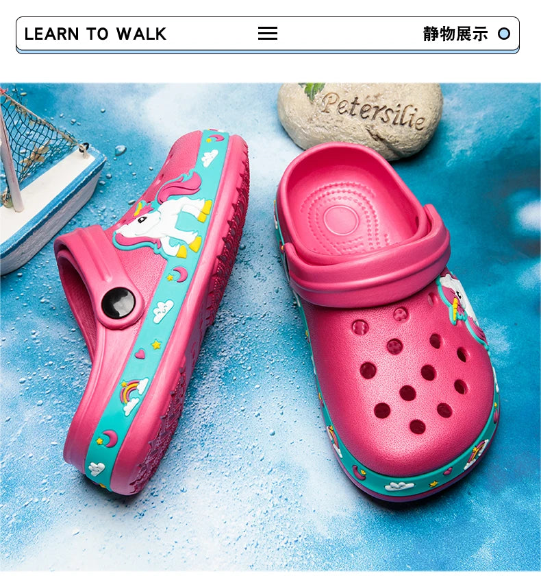 New Fashion Cartoon Sandals for Kids Summer Slippers Boys Girls Casual Garden Shoes Hollow-out Beach Shoes Clogs for Children