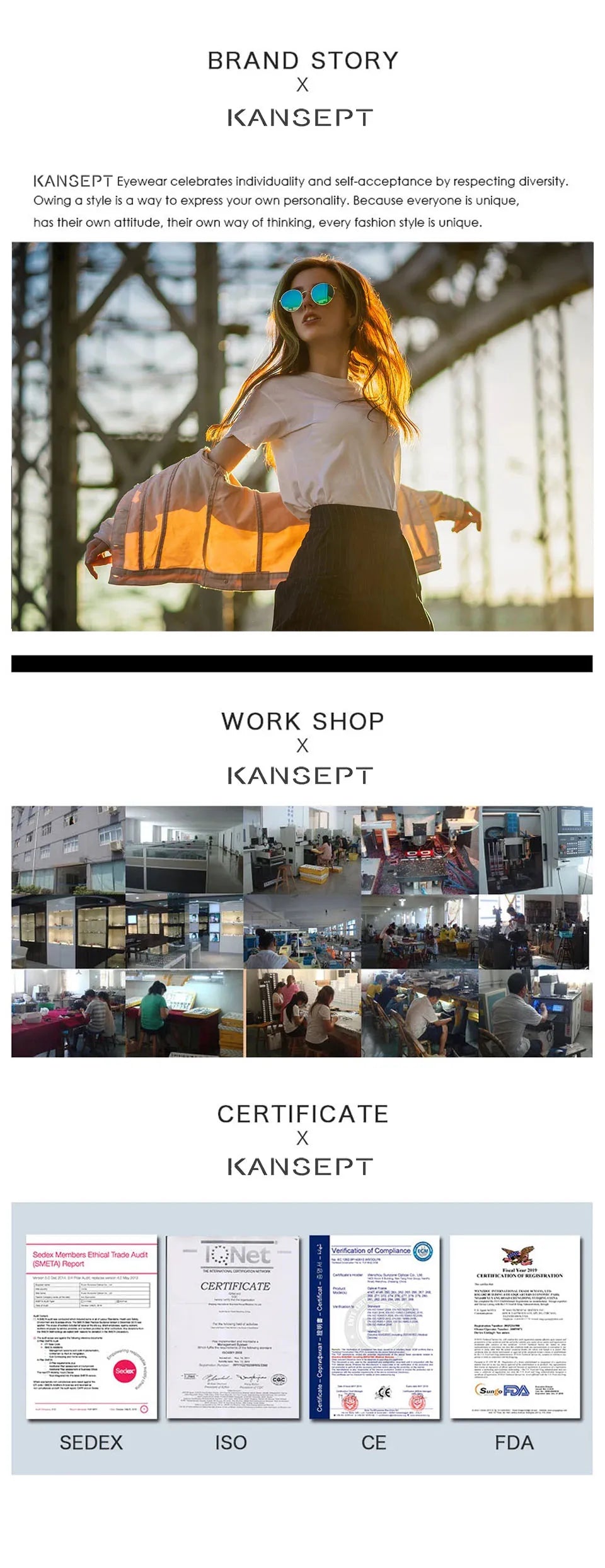 KANSEPT Men Glasses Women Square Blue Light Sunglasses Man Eyeglass Frames for Glases Glass Lenses to Read Shades Female Eyewear