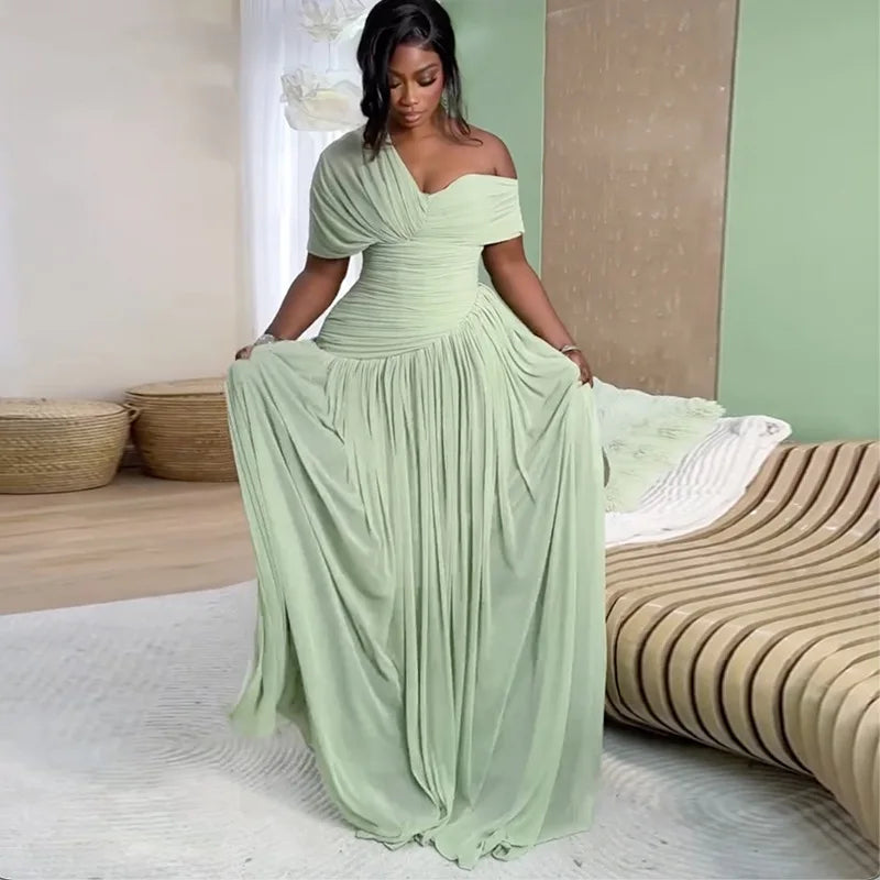 Dress Women Floor Length Dresses Vestidos Y2k Streetwear Tight Waist Sexy Pleated Elegant Splice Party Night Work 2026 Spring