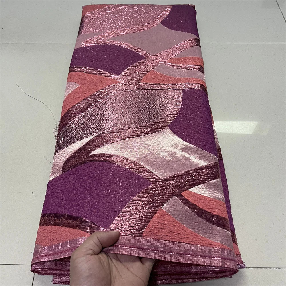 2025High QualityAfrican Nigerian Tulle Lace Fabric Organza Embroidery Guipure Brocade Jacquard Wedding Dresses Party Gowns 5Yard