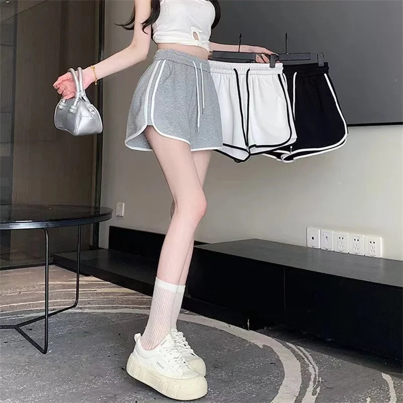 Summer Fashion Casual Bottoms Shorts Women Candy Color Breathable Plus Size Shorts Casual Lady Elastic Waist Sports Short Pants