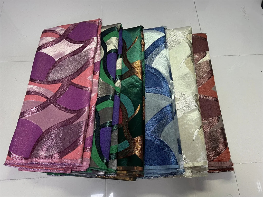2025High QualityAfrican Nigerian Tulle Lace Fabric Organza Embroidery Guipure Brocade Jacquard Wedding Dresses Party Gowns 5Yard