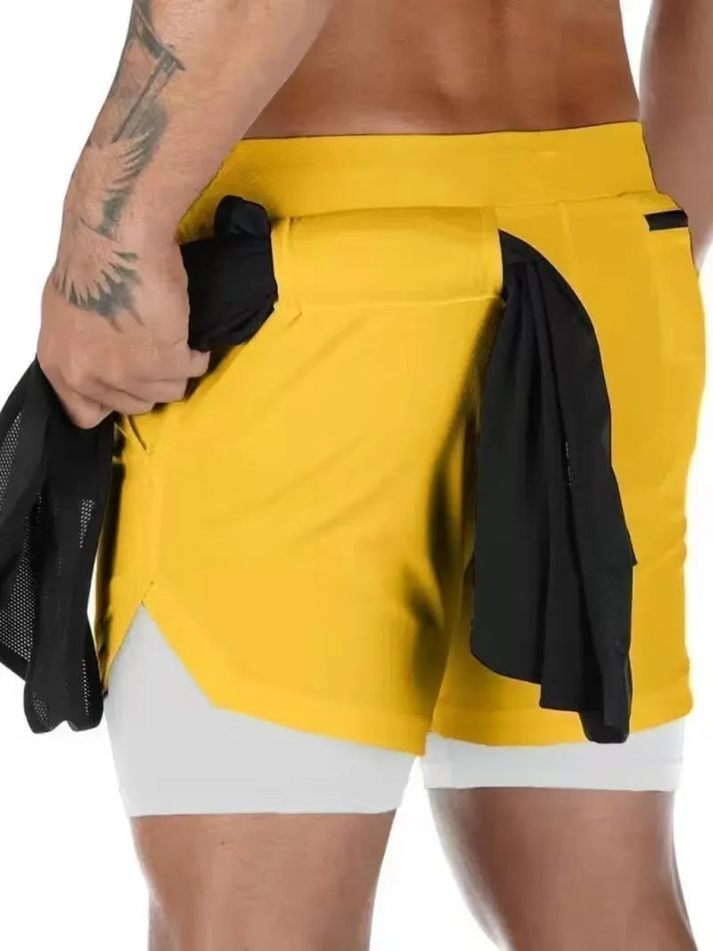 2026 Men's Sports Shorts Printed Sports Shorts, Double Layer, Quick Drying, Basketball, Fitness