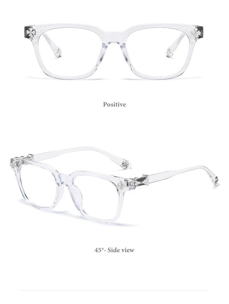 2026 New Women's Oversized Frame Blue Light Blocking Glasses with Rhinestone Decor Anti Radiation Computer Eyeglasses F114