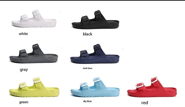 Lightweight adjustable EVA sandals with dual straps for couples. Ideal for outdoor & indoor use.