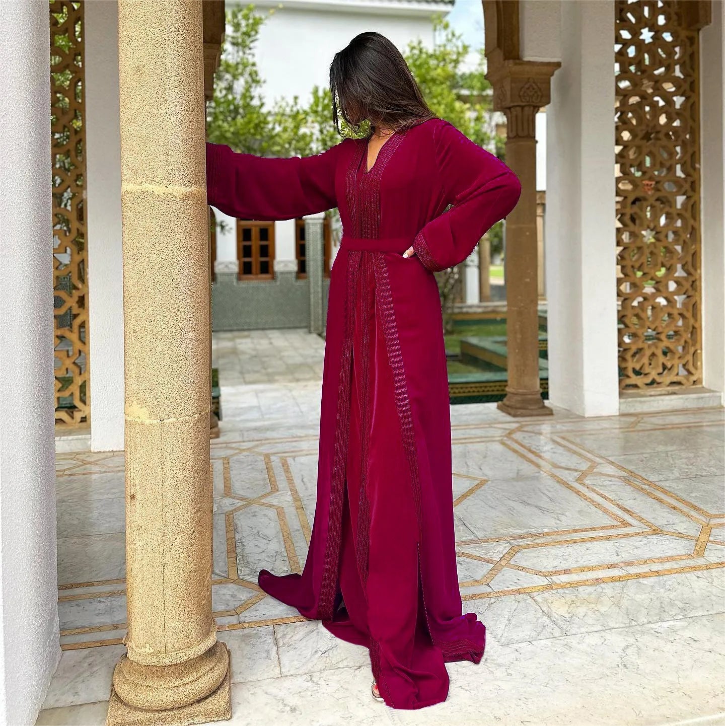 Abaya 2 Piece Set Women Eid Muslim Dresses Jalabiya Ramadan Morocco Sashes Dubai Open Abayas Kaftan Vestidos Arab Cardigan Robe - SHEFYSTYLEAbaya 2 Piece Set Women Eid Muslim Dresses Jalabiya Ramadan Morocco Sashes Dubai Open Abayas Kaftan Vestidos Arab Cardigan RobeSHEFYSTYLESHEFYSTYLE14:193;5:100014064blackSAbaya 2 Piece Set Women Eid Muslim Dresses Jalabiya Ramadan Morocco Sashes Dubai Open Abayas Kaftan Vestidos Arab Cardigan Robe