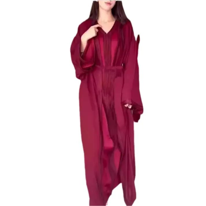 Abaya 2 Piece Set Women Eid Muslim Dresses Jalabiya Ramadan Morocco Sashes Dubai Open Abayas Kaftan Vestidos Arab Cardigan Robe - SHEFYSTYLEAbaya 2 Piece Set Women Eid Muslim Dresses Jalabiya Ramadan Morocco Sashes Dubai Open Abayas Kaftan Vestidos Arab Cardigan RobeSHEFYSTYLESHEFYSTYLE14:193;5:100014064blackSAbaya 2 Piece Set Women Eid Muslim Dresses Jalabiya Ramadan Morocco Sashes Dubai Open Abayas Kaftan Vestidos Arab Cardigan Robe