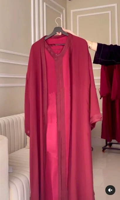 Abaya 2 Piece Set Women Eid Muslim Dresses Jalabiya Ramadan Morocco Sashes Dubai Open Abayas Kaftan Vestidos Arab Cardigan Robe - SHEFYSTYLEAbaya 2 Piece Set Women Eid Muslim Dresses Jalabiya Ramadan Morocco Sashes Dubai Open Abayas Kaftan Vestidos Arab Cardigan RobeSHEFYSTYLESHEFYSTYLE14:193;5:100014064blackSAbaya 2 Piece Set Women Eid Muslim Dresses Jalabiya Ramadan Morocco Sashes Dubai Open Abayas Kaftan Vestidos Arab Cardigan Robe