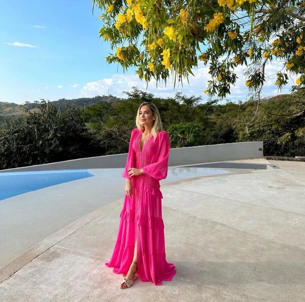 Elegant Womens Maxi Dress Ruffles Long Sleeve Hollow Out Evening Dresses Party Chic Robe Green Blue Purple New In Holiday Summer - SHEFYSTYLEElegant Womens Maxi Dress Ruffles Long Sleeve Hollow Out Evening Dresses Party Chic Robe Green Blue Purple New In Holiday SummerSHEFYSTYLESHEFYSTYLE14:1254Green;5:361385GreenLElegant Womens Maxi Dress Ruffles Long Sleeve Hollow Out Evening Dresses Party Chic Robe Green Blue Purple New In Holiday Summer