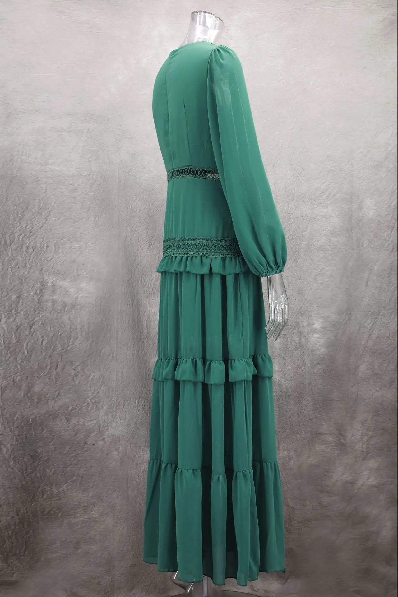 Elegant Womens Maxi Dress Ruffles Long Sleeve Hollow Out Evening Dresses Party Chic Robe Green Blue Purple New In Holiday Summer - SHEFYSTYLEElegant Womens Maxi Dress Ruffles Long Sleeve Hollow Out Evening Dresses Party Chic Robe Green Blue Purple New In Holiday SummerSHEFYSTYLESHEFYSTYLE14:1254Green;5:361385GreenLElegant Womens Maxi Dress Ruffles Long Sleeve Hollow Out Evening Dresses Party Chic Robe Green Blue Purple New In Holiday Summer