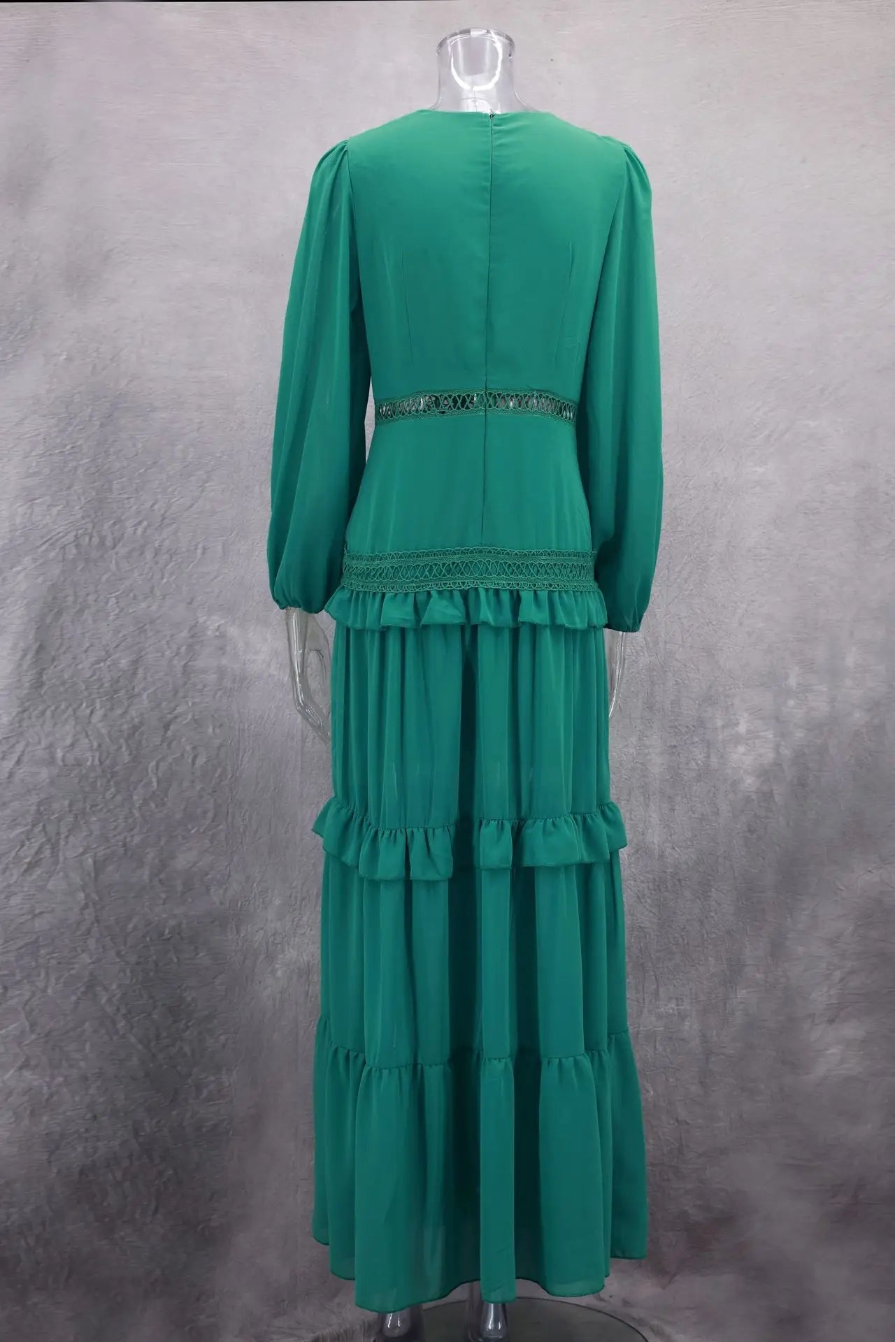 Elegant Womens Maxi Dress Ruffles Long Sleeve Hollow Out Evening Dresses Party Chic Robe Green Blue Purple New In Holiday Summer - SHEFYSTYLEElegant Womens Maxi Dress Ruffles Long Sleeve Hollow Out Evening Dresses Party Chic Robe Green Blue Purple New In Holiday SummerSHEFYSTYLESHEFYSTYLE14:1254Green;5:361385GreenLElegant Womens Maxi Dress Ruffles Long Sleeve Hollow Out Evening Dresses Party Chic Robe Green Blue Purple New In Holiday Summer