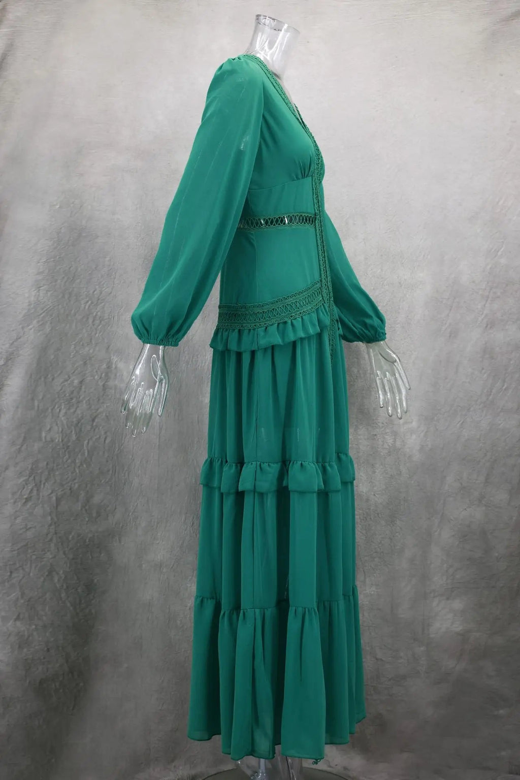 Elegant Womens Maxi Dress Ruffles Long Sleeve Hollow Out Evening Dresses Party Chic Robe Green Blue Purple New In Holiday Summer - SHEFYSTYLEElegant Womens Maxi Dress Ruffles Long Sleeve Hollow Out Evening Dresses Party Chic Robe Green Blue Purple New In Holiday SummerSHEFYSTYLESHEFYSTYLE14:1254Green;5:361385GreenLElegant Womens Maxi Dress Ruffles Long Sleeve Hollow Out Evening Dresses Party Chic Robe Green Blue Purple New In Holiday Summer