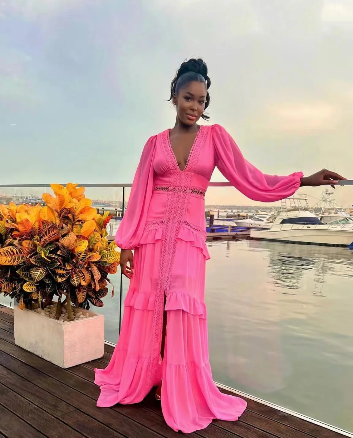 Elegant Womens Maxi Dress Ruffles Long Sleeve Hollow Out Evening Dresses Party Chic Robe Green Blue Purple New In Holiday Summer - SHEFYSTYLEElegant Womens Maxi Dress Ruffles Long Sleeve Hollow Out Evening Dresses Party Chic Robe Green Blue Purple New In Holiday SummerSHEFYSTYLESHEFYSTYLE14:1254Green;5:361385GreenLElegant Womens Maxi Dress Ruffles Long Sleeve Hollow Out Evening Dresses Party Chic Robe Green Blue Purple New In Holiday Summer