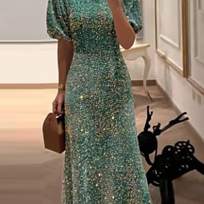 Green Fashion Glitter Sequin Shiny Party Dress Women Sexy O Neck Slim Fit Long Dress 2025 Spring Summer Puff Sleeve Boho Dresses - SHEFYSTYLEGreen Fashion Glitter Sequin Shiny Party Dress Women Sexy O Neck Slim Fit Long Dress 2025 Spring Summer Puff Sleeve Boho DressesSHEFYSTYLESHEFYSTYLE14:175As Picture;5:100014064As PictureSGreen Fashion Glitter Sequin Shiny Party Dress Women Sexy O Neck Slim Fit Long Dress 2025 Spring Summer Puff Sleeve Boho Dresses