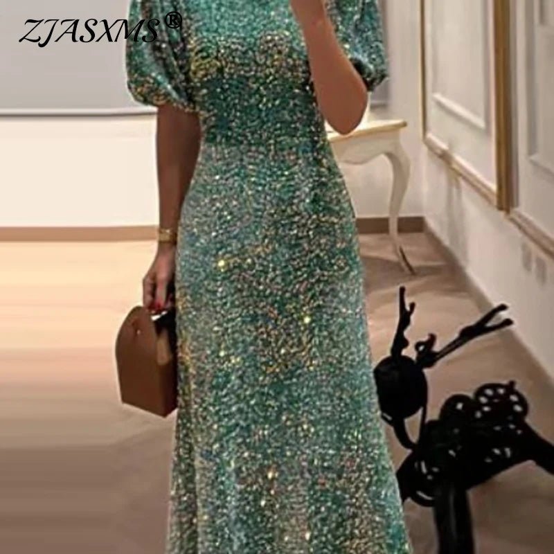 Green Fashion Glitter Sequin Shiny Party Dress Women Sexy O Neck Slim Fit Long Dress 2025 Spring Summer Puff Sleeve Boho Dresses - SHEFYSTYLEGreen Fashion Glitter Sequin Shiny Party Dress Women Sexy O Neck Slim Fit Long Dress 2025 Spring Summer Puff Sleeve Boho DressesSHEFYSTYLESHEFYSTYLE14:175As Picture;5:100014064As PictureSGreen Fashion Glitter Sequin Shiny Party Dress Women Sexy O Neck Slim Fit Long Dress 2025 Spring Summer Puff Sleeve Boho Dresses