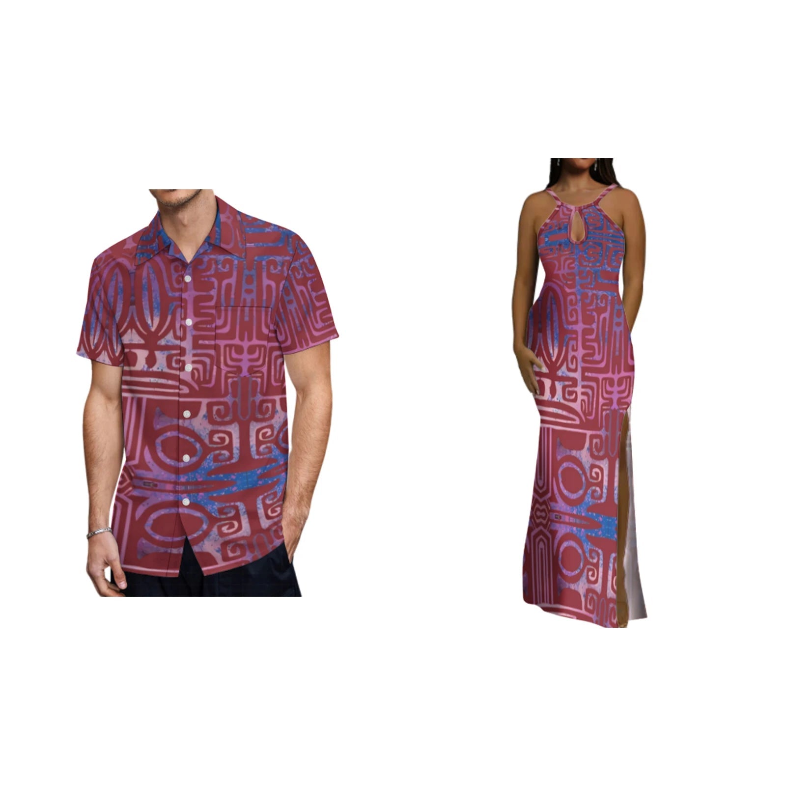 Ladies' Sleeveless Form-Fitting Dress Polynesian Floor-Length Dress Fashionable Couple Set And Men'S Beach Pocket Shirt - SHEFYSTYLELadies' Sleeveless Form-Fitting Dress Polynesian Floor-Length Dress Fashionable Couple Set And Men'S Beach Pocket ShirtSHEFYSTYLESHEFYSTYLE14:771;5:4182BeigeXXLLadies' Sleeveless Form-Fitting Dress Polynesian Floor-Length Dress Fashionable Couple Set And Men'S Beach Pocket Shirt