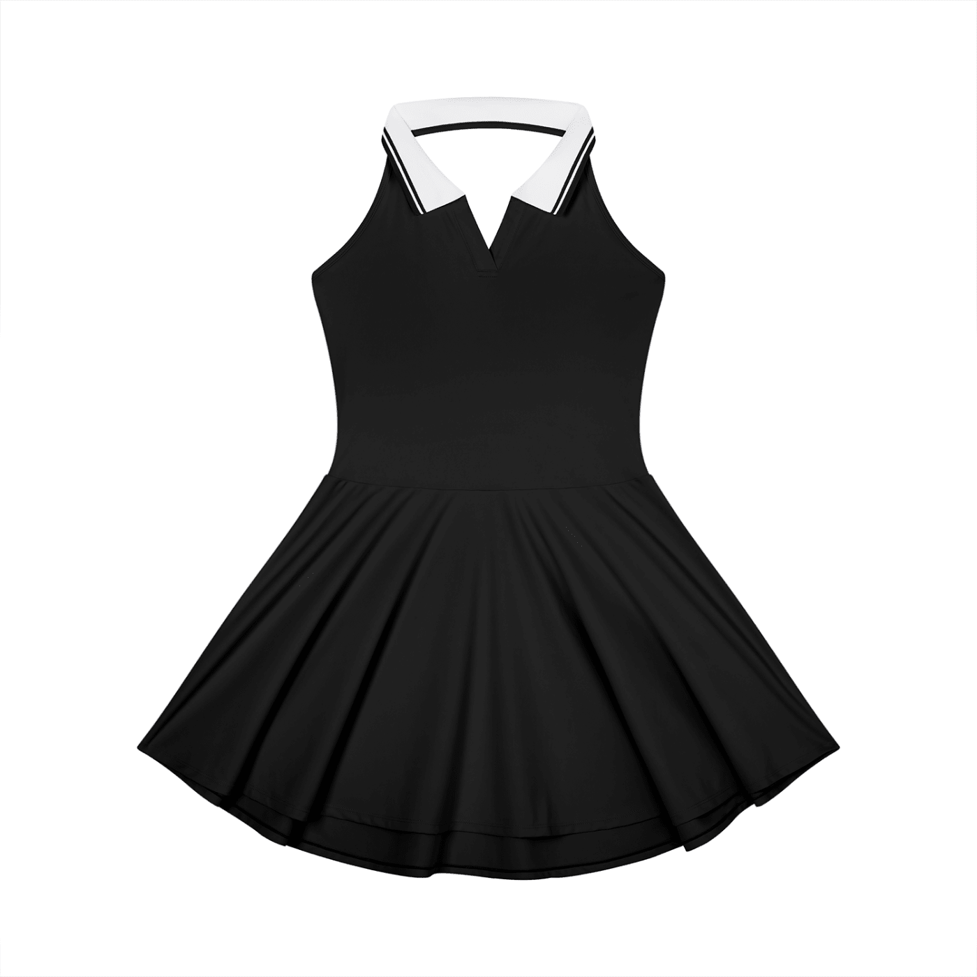 Women's Collared Halter A - Line Tennis Dress - SHEFYSTYLEWomen's Collared Halter A - Line Tennis DressODMPODSHEFYSTYLE260606PODBP3335001BlackSSHEFYSTYLE